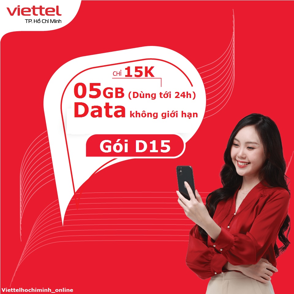 Sim 4G Viettel gói D15 có 5GB dùng tới 24h