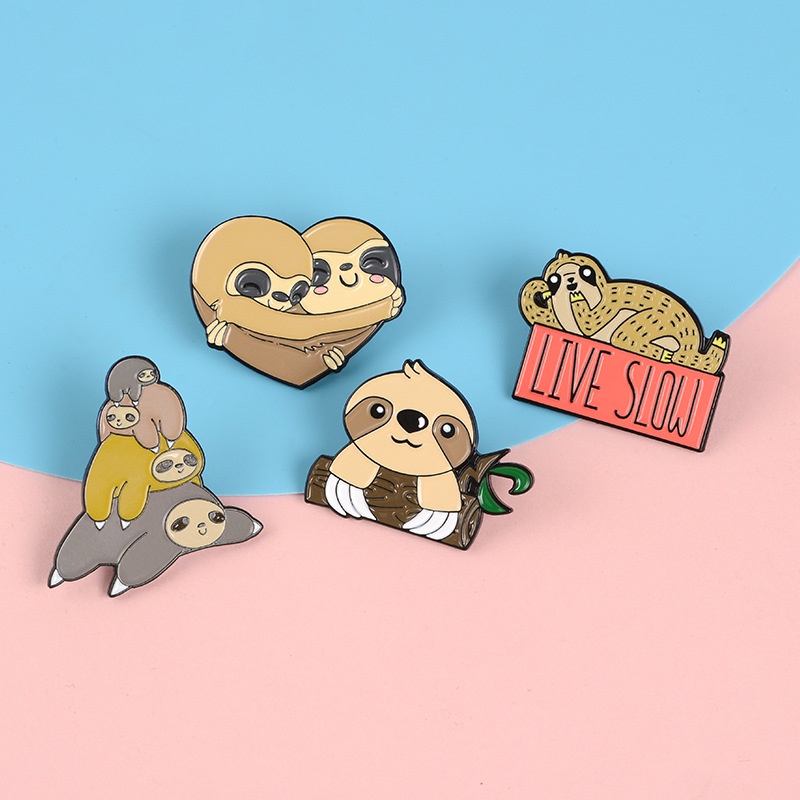 Ghim Cài Áo Kim Loại Hình Động Vật Hoạt Hình Dễ Thương
