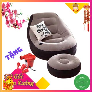 [ TẶNG BƠM ] Ghế hơi - Ghế hơi tựa lưng có lót chân | ghế hơi thư giãn- Êm ái, thoải mái