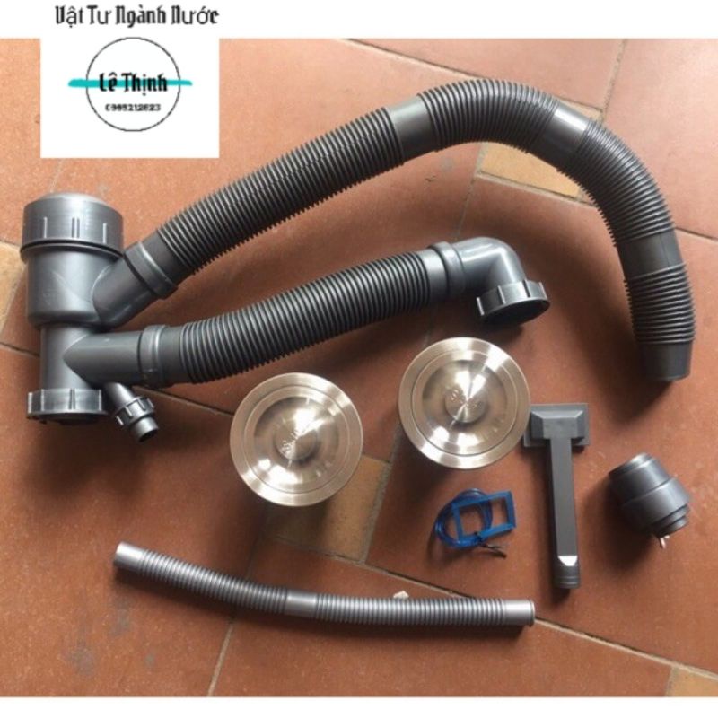 Xi phông 2 hố dùng cho chậu rửa bát đúc hàng đẹp giá rẻ