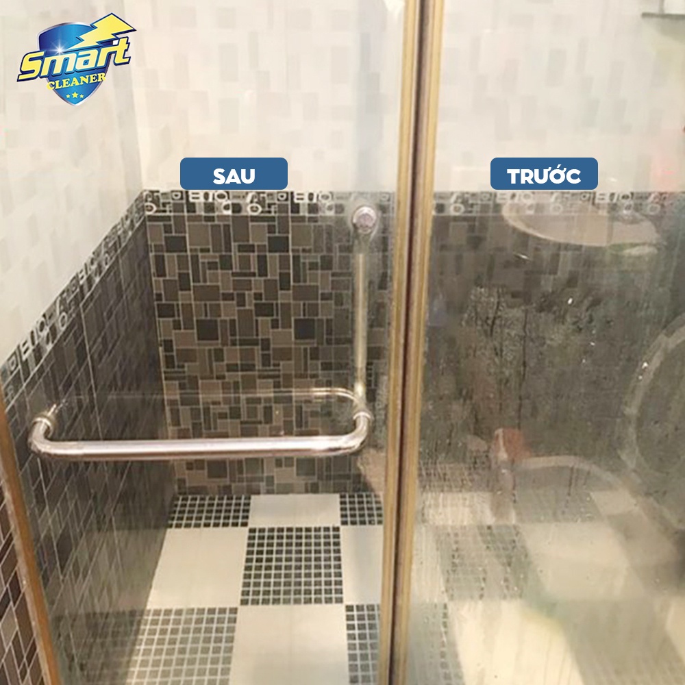SMART TK Dung dịch tẩy cặn canxi trên kính SMART TK cho vách kính nhà tắm, nước tẩy rửa gương
