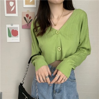 [ORDER] Áo len thun mỏng 2 cúc ulzzang