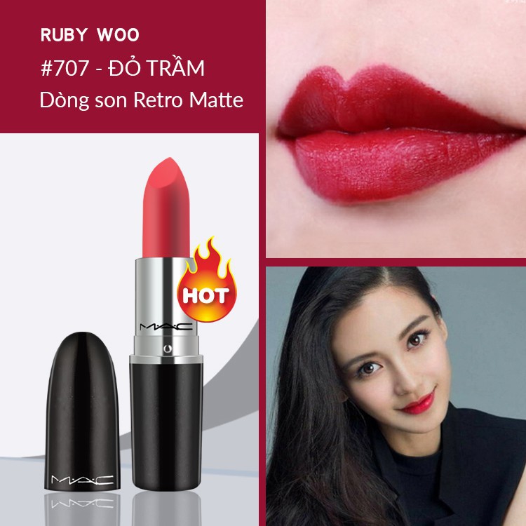 Son MAC chính hãng RUBY WOO/DEVOTED TO CHILI/LADY DANGER/DANGEROUS/MARRAKESH