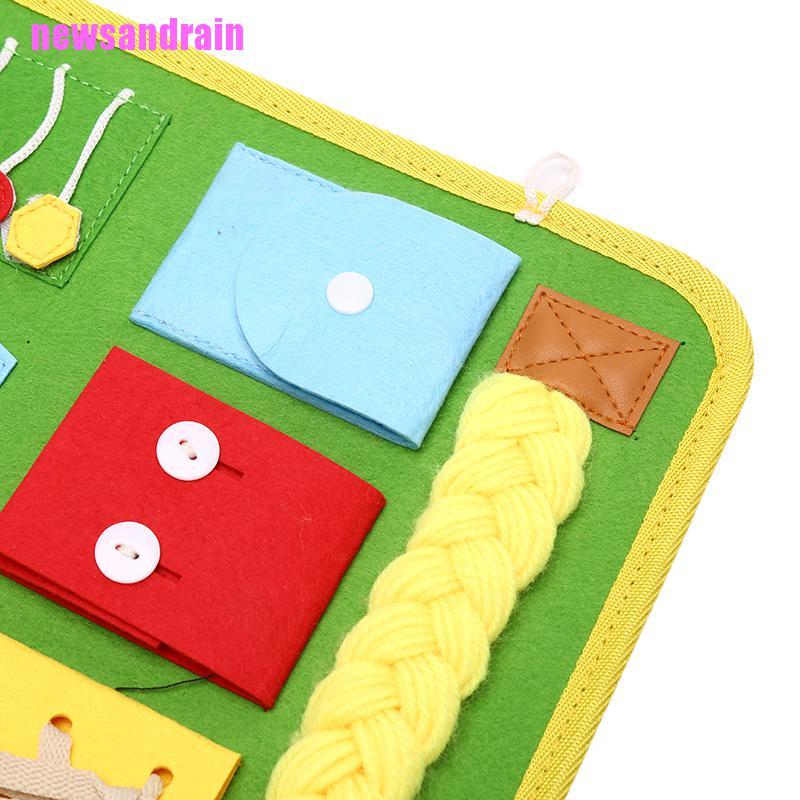 [cool]Kids Busy Board Buckle Old Zip Button Lace Up Toy Montessori Early Education Toy