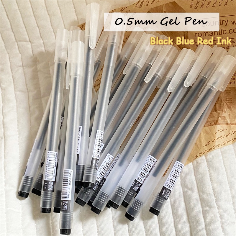 Bút Bi Gel Nhám 0.5MM Mực Xanh Đỏ/Đen Kiểu Dùng Trong Trường Học/Văn Phòng