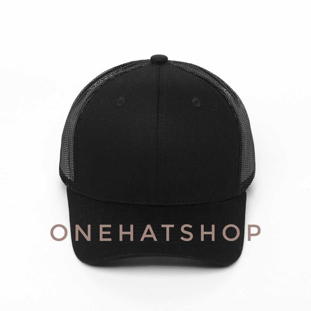 Nón Lưỡi Trai Trơn Đen Lưới - [Chất lượng Cao]-Vải loại 1- Baseball cap- Brand OneHatShop- Made in VietNam