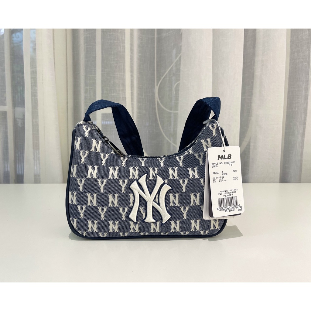 Túi kẹp nách DENIM MLB màu xanh đen hàng auth tuồn
