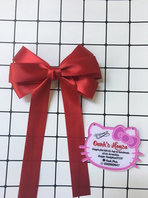 Kẹp nơ lụa hàn quốc đuôi dài