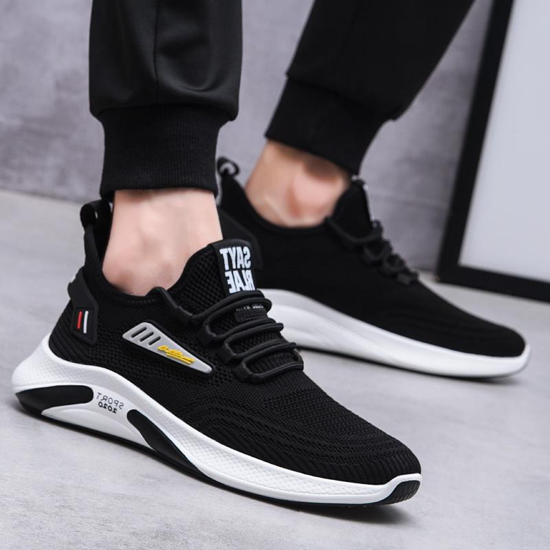 [HCM] Giày Sneaker Nam Sports Vải Dệt Thoáng Khí Đế Cao 3cm