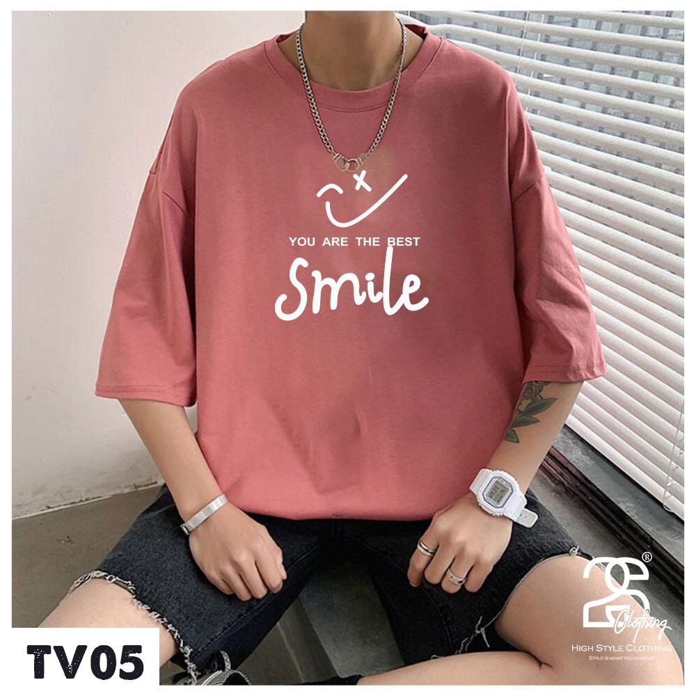 Áo Tay Ngắn Unisex Form Rộng Nữ Nam 2s Clothing Áo Thun Unisex Cổ Tròn Cotton Oversize Giá Rẻ In Hình Smile Drew TV05 | BigBuy360 - bigbuy360.vn