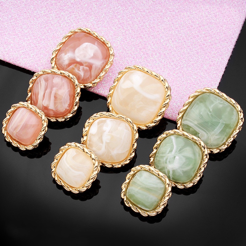 10 Nút áo kim loại hình vuông phong cách vintage cho nữ