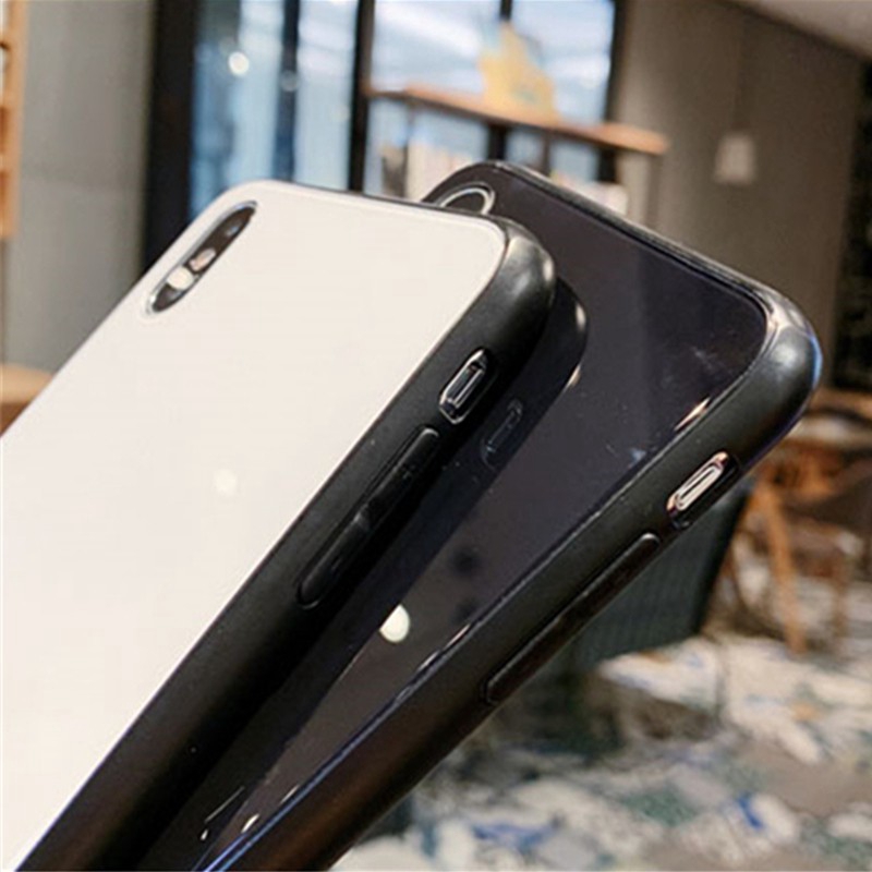 Ốp OPPO A52 A72 A92 A92S A81 A91 A41 A1K Case Simple Slim Heart Hard Tempered Glass back silicone Cover Ốp OPPO A52 A72 protection phone casing