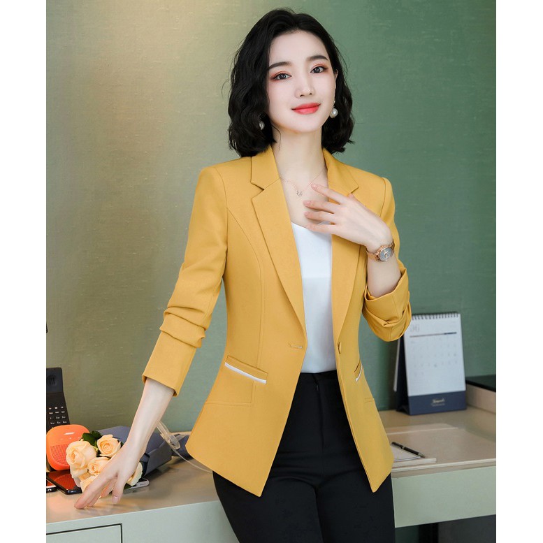 Áo vest nữ 1 lớp kiểu dáng Hàn Quốc, chất liệu Tuyết mưa BLY AK11 thời trang công sở cao cấp Thanh lịch Sang trọng