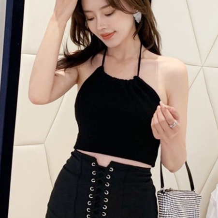 Áo Dệt Kim Hai Dây Dáng Ôm Màu Trơn Quyến Rũ Dễ Phối Đồ Thời Trang Phong Cách Mới