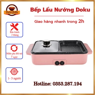 Bếp lẩu nướng 2 in 1, Bếp lẩu nướng kiểu Hàn Quốc, Bếp lẩu nướng Mini