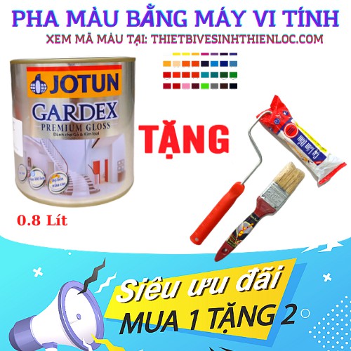 Sơn kim loại và gỗ Jotun Gardex, trắng mờ, 0.8 lít, pha màu bằng máy vi tính.