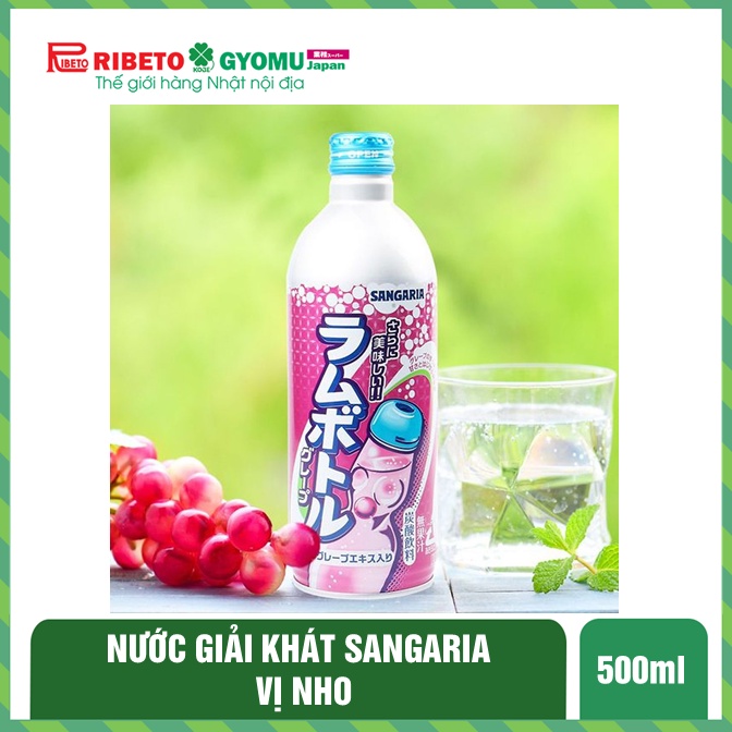 Nước giải khát Sangaria vị nho chai 500g - Nhật Bản