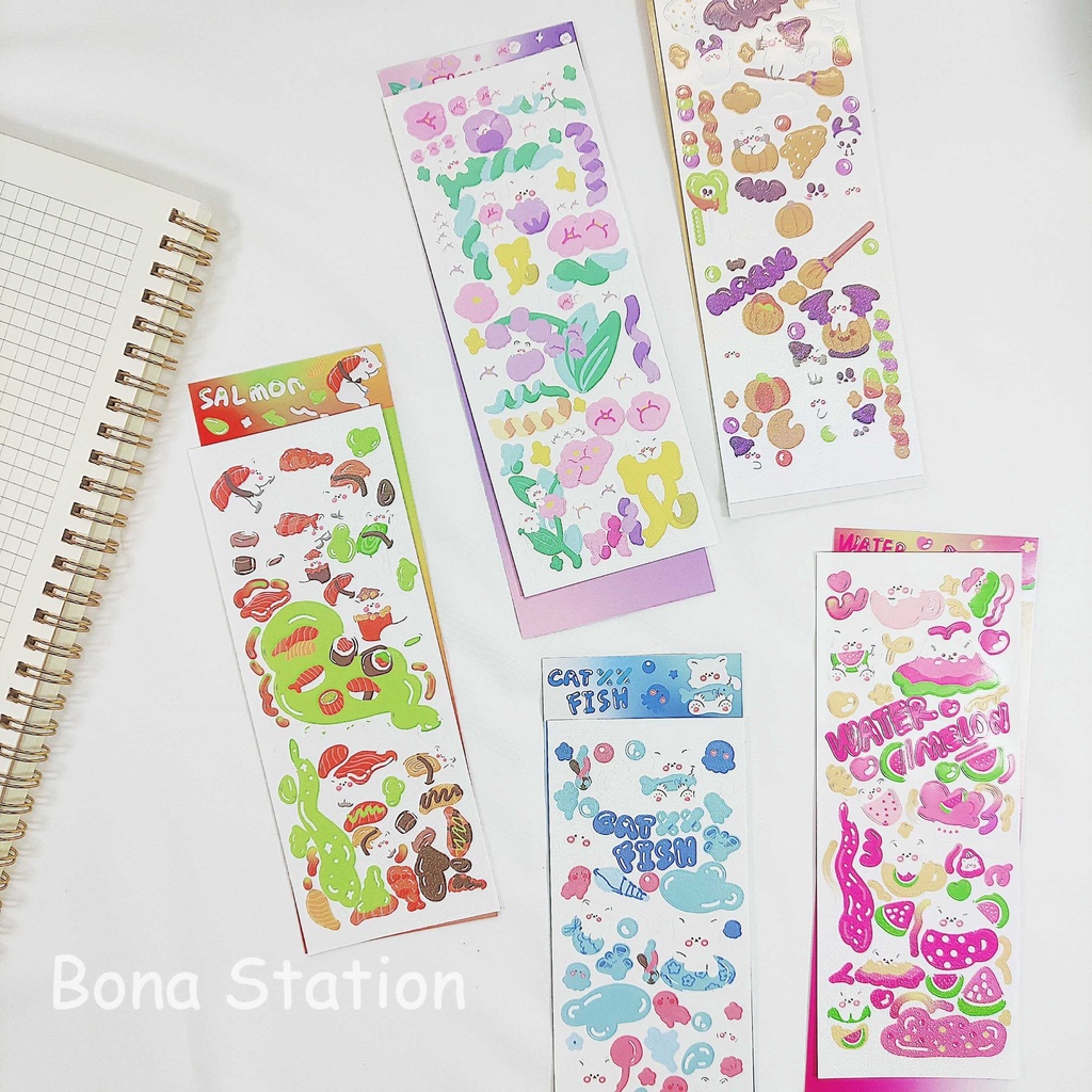 Sticker hình dán Cute candy trang trí toploader và sổ tay | BST123