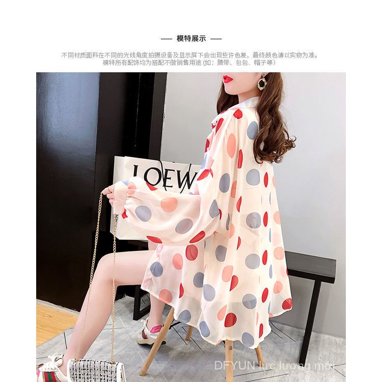 Áo Sơ Mi Chiffon Chống Nắng Họa Tiết Chấm Bi Thời Trang Mùa Hè Cho Nữ | BigBuy360 - bigbuy360.vn