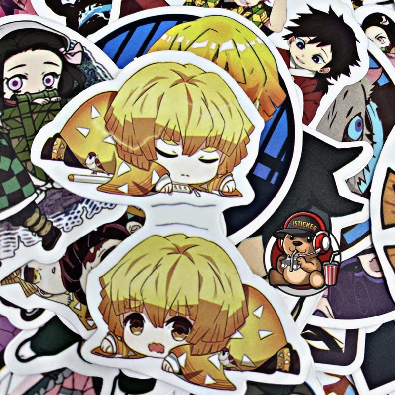 [50~100sticker] Sticker mẫu siêu Hot hình dán KIMETSU NO YAIBA không thấm nước dán mũ bảo hiểm, laptop, điện thoại ..