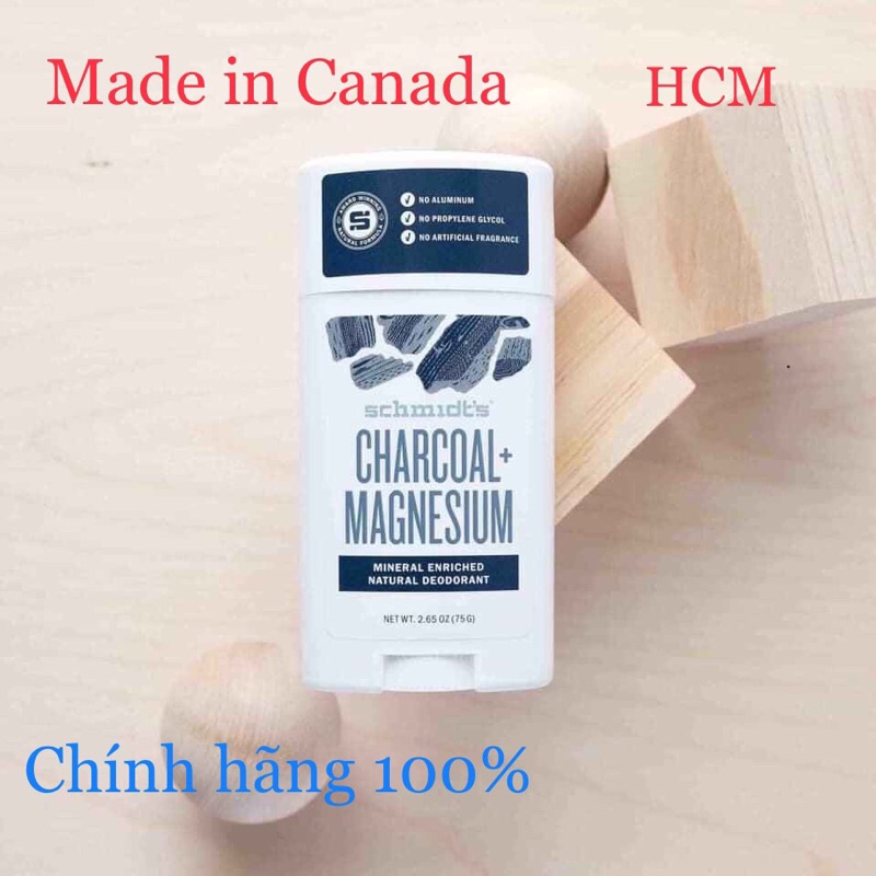 Mua tại Mỹ - Lăn khử mùi than hoạt tính Schmidt’s Charcoal 92g chính hãng