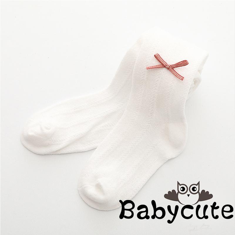 Vớ dài chống trượt đính nơ thắt dành cho bé gái tuổi tập đi