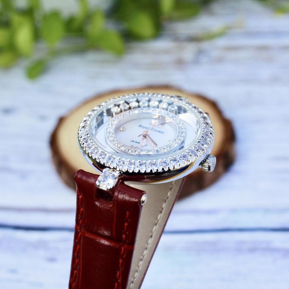[Chính Hãng]Đồng Hồ Nữ Chính Hãng Dây Da Chống Nước Chống Xước Royal Crown 3628 | BigBuy360 - bigbuy360.vn