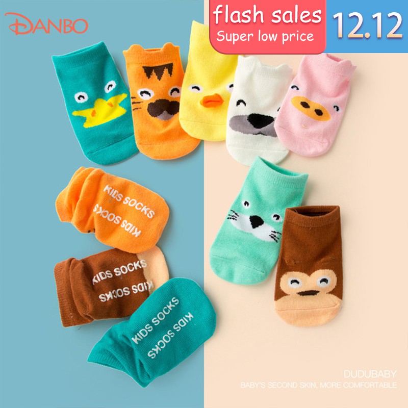 Vớ chống trượt KIDSOCK in họa tiết hình thú hoạt hình dễ thương cho bé