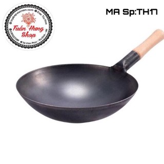 chảo thép tàu cán gỗ size 36(chuyên dùng cho nhà hàng)