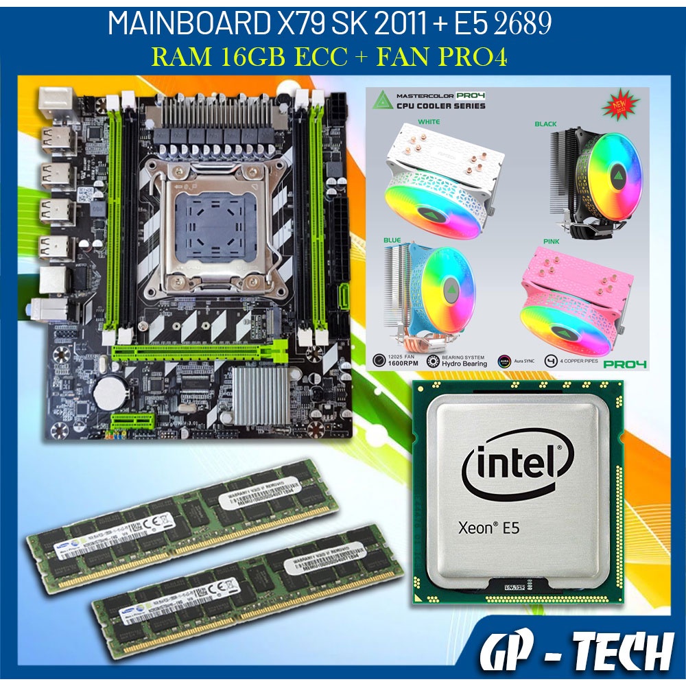 Combo Mainboard X79 + CPU E5 2650 V2 + Ram 16GB ECC RE + Fan PRO4 chạy nhiều tab Nox, máy ảo, mở nhiều tab Chrome