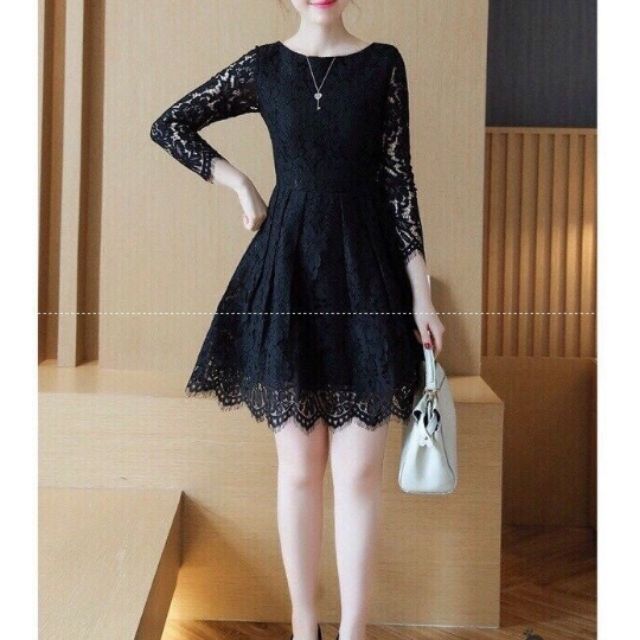 đầm ren đen nữ 169