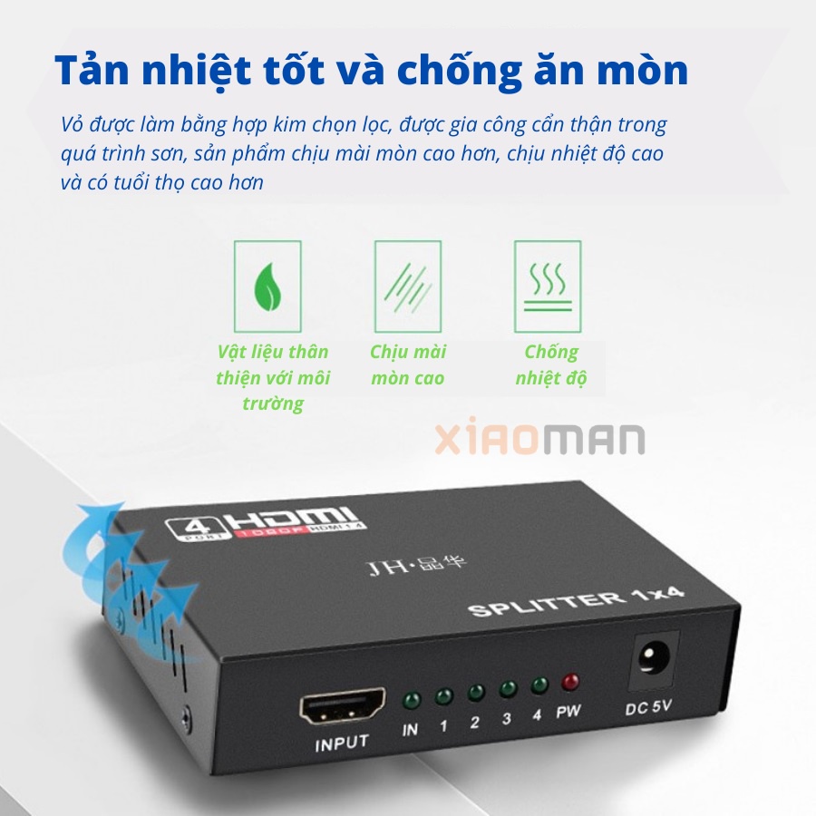 Bộ chuyển đổi HDMI, bộ chia HDMI 1 ra 2 / 1 ra 4 Full HD 1080P