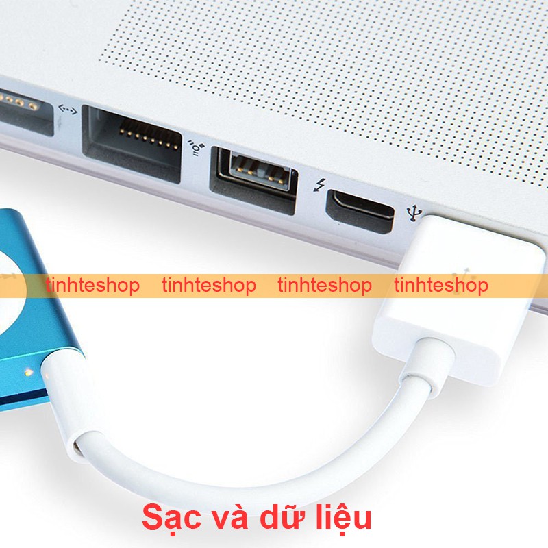 Cáp chuyển USB sang cổng 3.5mm sạc và truyền dữ liệu cho iPod Shuffle thế hệ 3 4 5 6 7 Gen MP3 11Cm (màu trắng)