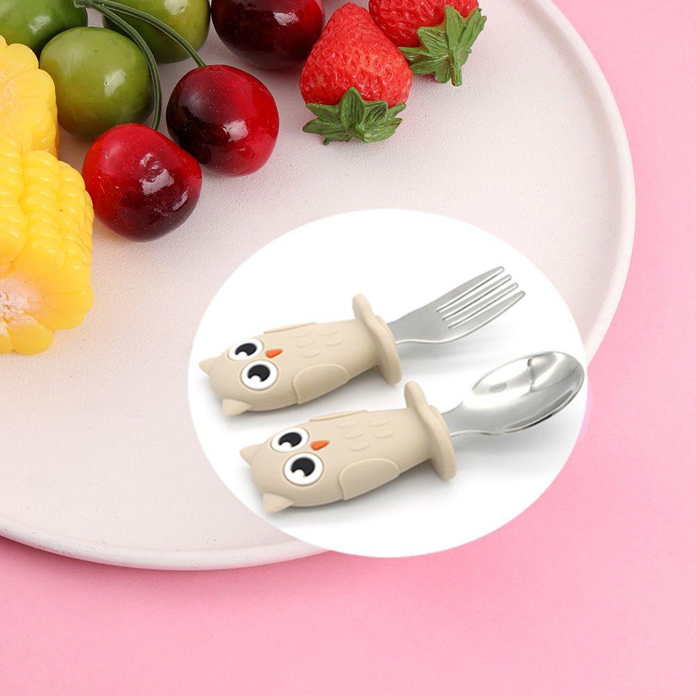 ESPO Bộ Muỗng Nĩa Tập Ăn Họa Tiết Hoạt Hình Cho Bé