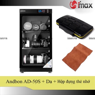 Tủ chống ẩm Andbon AD-50S (50 Lít) - Công nghệ Japan + Hộp đựng thẻ chống nước + Tặng khăn lau len (Da thật)