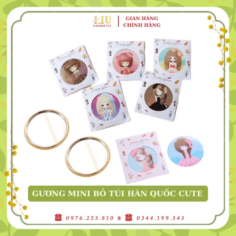 GƯƠNG MINI HÀN QUỐC - GƯƠNG TRANG ĐIỂM CẦM TAY TIỆN LỢI SIÊU CUTE (màu ngẫu nhiên)