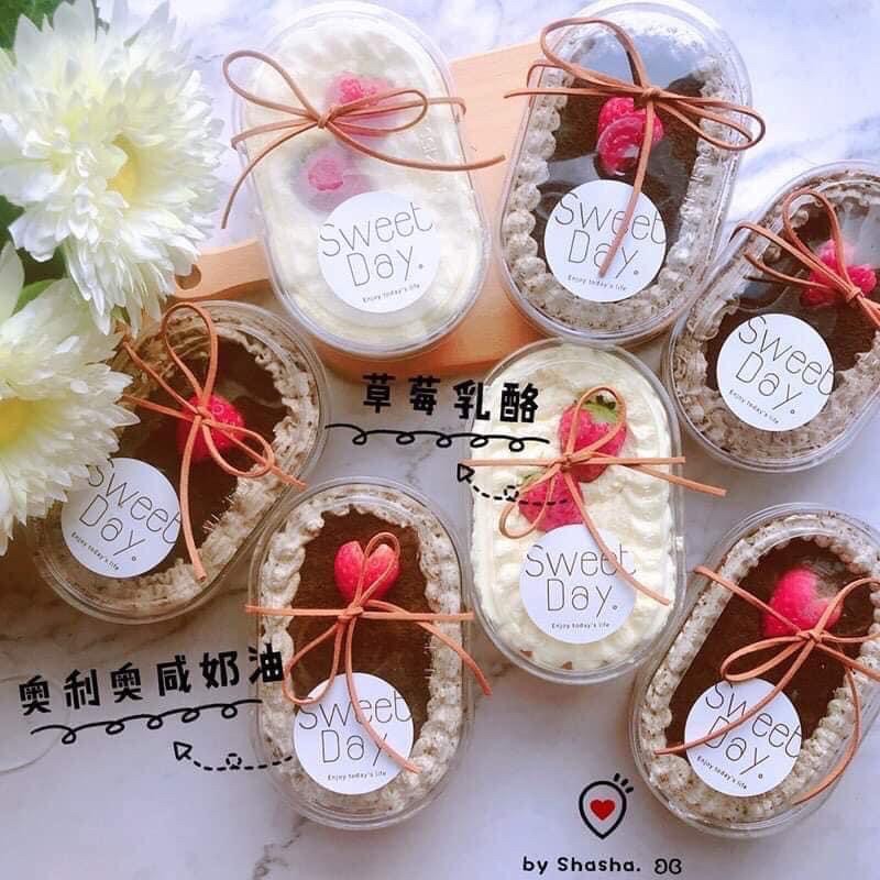 Set 10 hộp mousse vuông, tim, oval mini kèm nắp