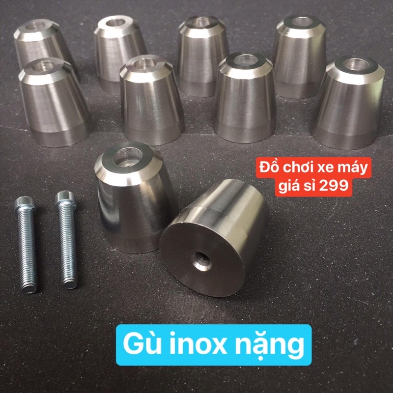 Gù inox nặng 400g - gù tay lái inox 304 gắn cho nhiều dòng xe (giá 1 cặp)