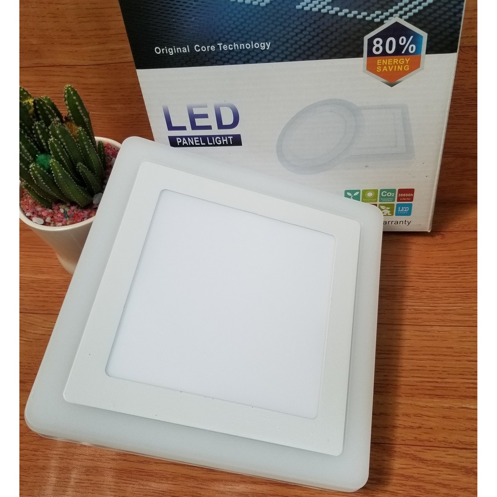 Đèn Led ốp trần 16w ( 12w +4w) ốp nổi tròn hoặc vuông 2 màu 3 chế độ Posson LP-RSo12+4x