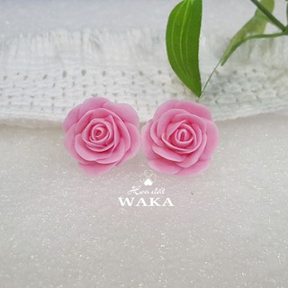 Hoa Tai Hoa Hồng Đất Sét Handmade