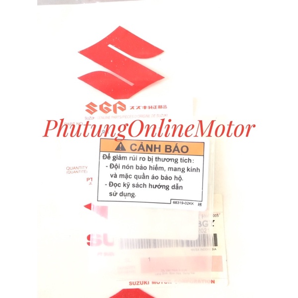 Tem dán suzuki cảnh báo-Chính hãng