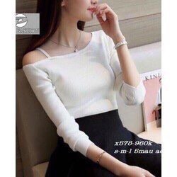 ÁO THUN NỮ TAY DÀI LỆCH VAI MS2837