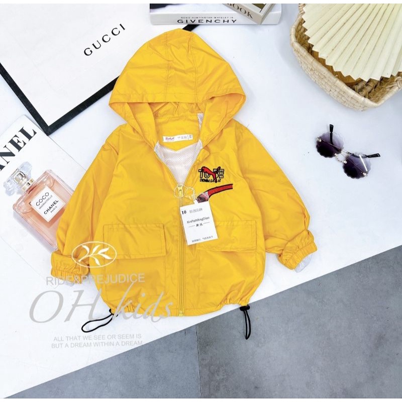 Áo Khoác Gió 2 Lớp Lót Lưới bé trai bé gái size đại