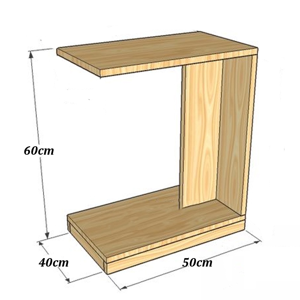Bàn Gỗ Làm Việc Cài Sofa Bàn Gỗ Hình Chữ C Bàn Trang Trí Phòng Khách Phòng Ngủ TechnoDecor BT0010