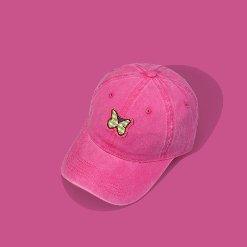 Mũ Lưỡi Trai Màu Trơn Thêu Hình Bướm Dễ Thương Độc Đáo
