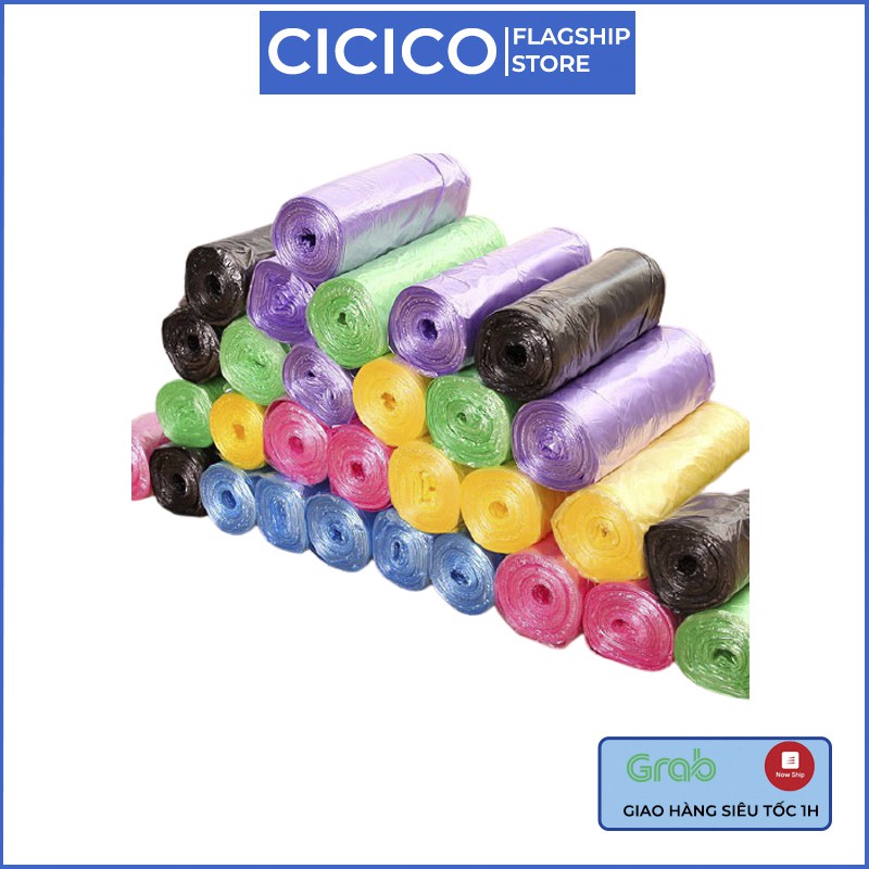 Set 5 cuộn túi bóng Cicico H208 nhiều màu đựng rác tự phân hủy giao ngẫu nhiên