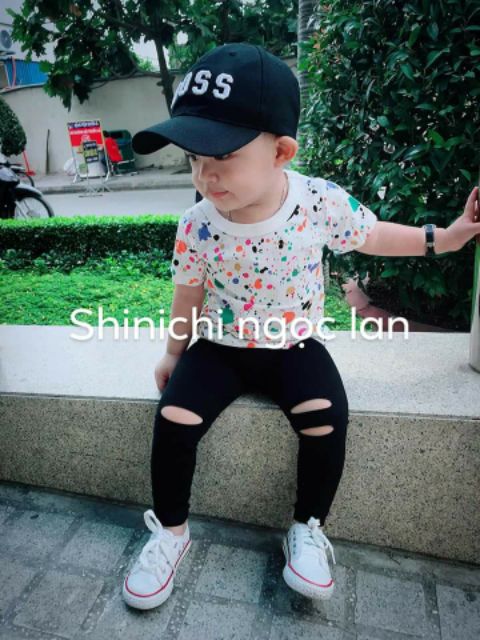 Quần rách gối cho bé