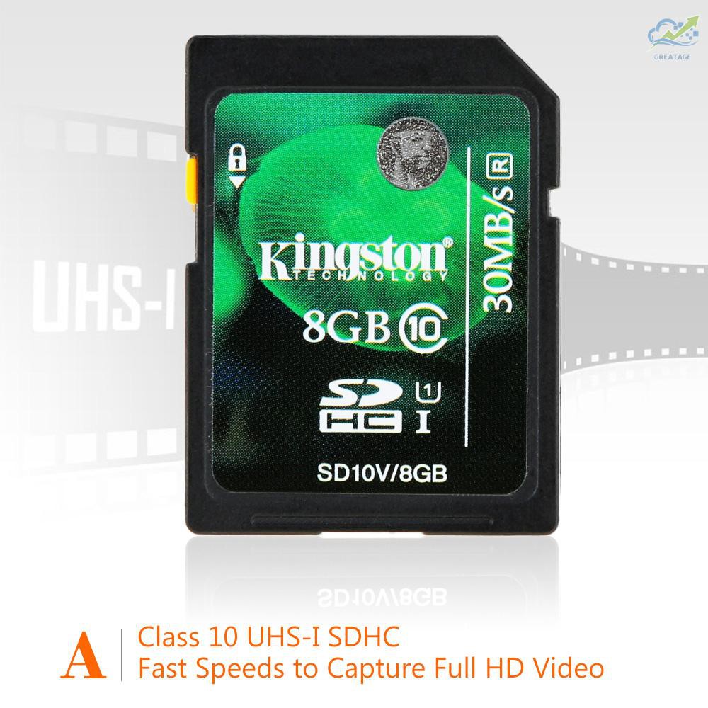 Thẻ Nhớ Kingston Class 10 8gb Sdhc 45m / S Cho Điện Thoại, Camera Hd