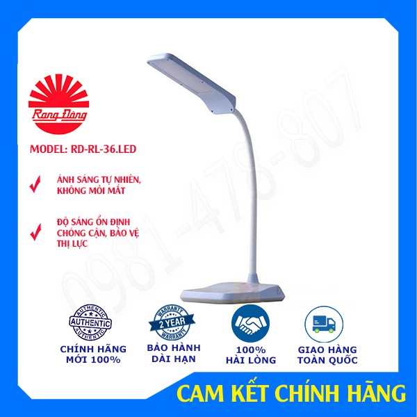 Đèn học, đèn chống cận, bảo vệ thị lực đèn LED Rạng Đông RD-RL-36 LED, bảo hành 2 năm.