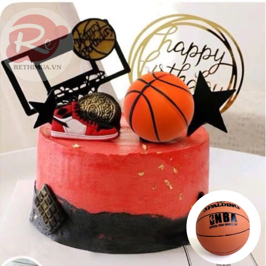 [SIÊU RẺ❤️] – Quả bóng rổ - Trang trí bánh sinh nhật bánh kem